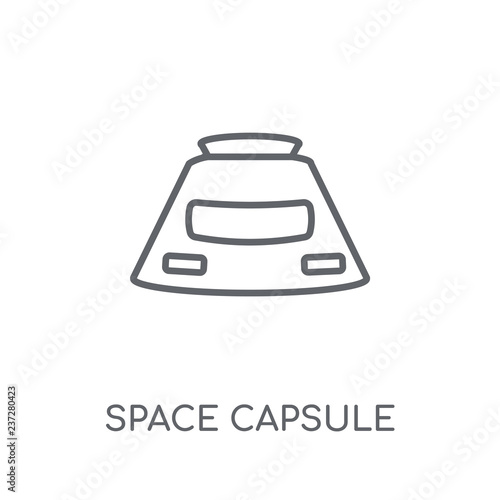 Space capsule linear icon. Modern outline Space capsule logo concept on white background from ASTRONOMY collection