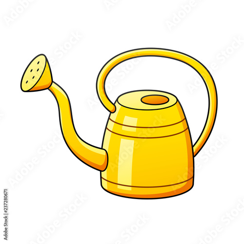 Yellow watering can vector isolated