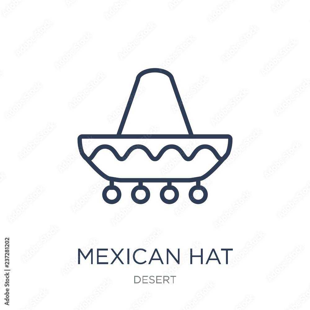 Mexican Hat icon. Trendy flat vector Mexican Hat icon on white background from Desert collection Mexican Hat icon. Trendy flat vector Mexican Hat icon on white background from Desert collection