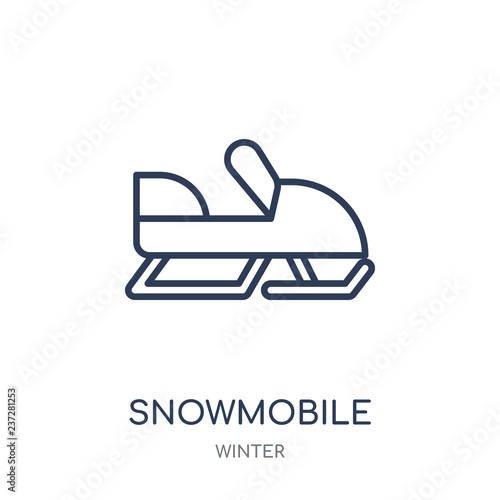 Snowmobile icon. Snowmobile linear symbol design from winter collection.