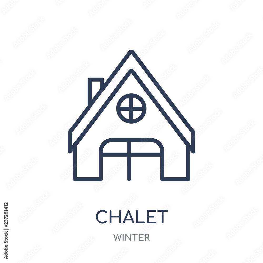 Chalet icon. Chalet linear symbol design from winter collection. Chalet icon. Chalet linear symbol design from winter collection.