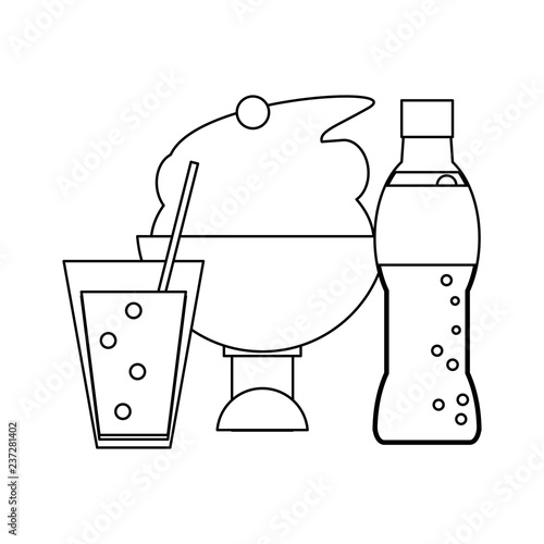 Delicious food concept black and white