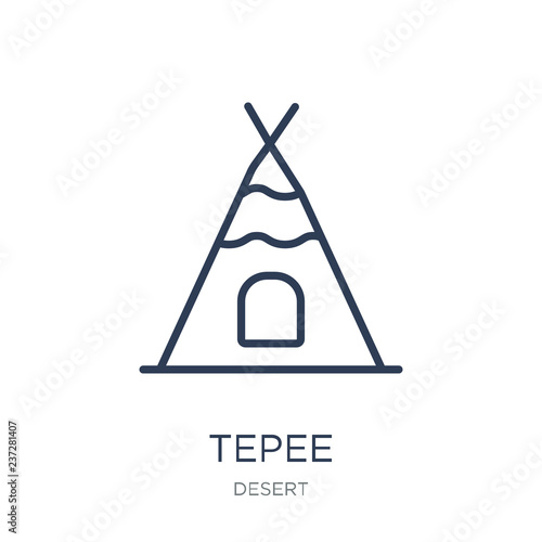 Tepee icon. Trendy flat vector Tepee icon on white background from Desert collection