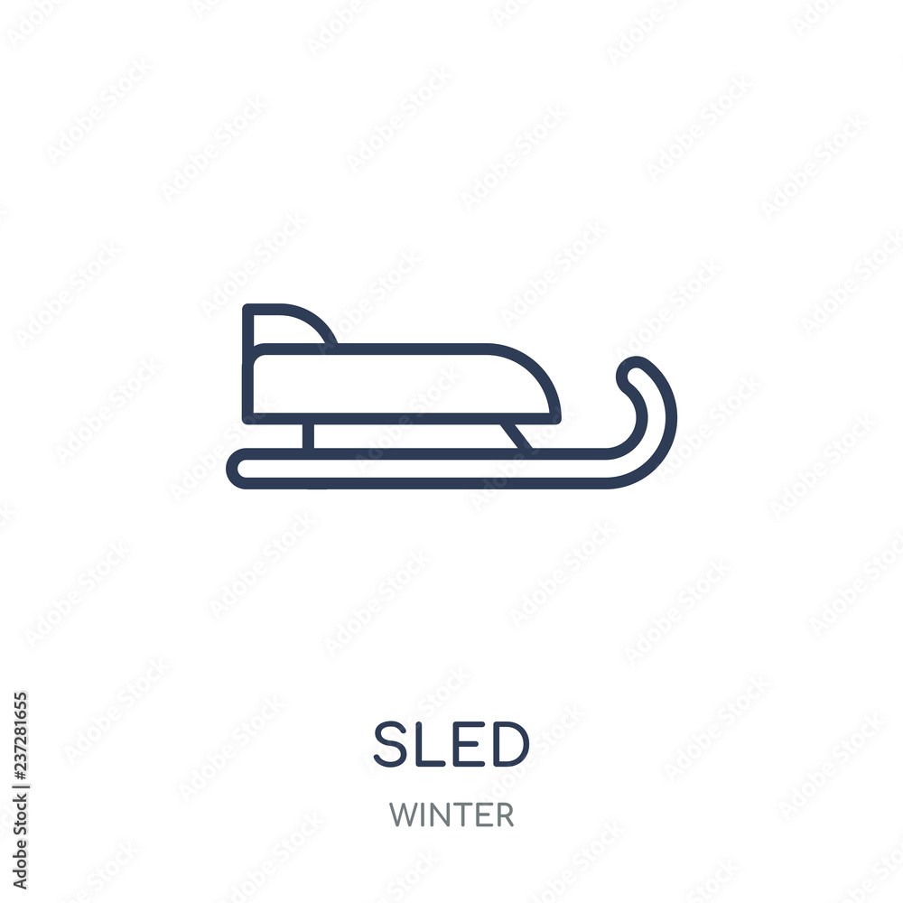 Sled icon. Sled linear symbol design from winter collection. Sled icon. Sled linear symbol design from winter collection.
