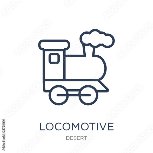 Locomotive icon. Trendy flat vector Locomotive icon on white background from Desert collection