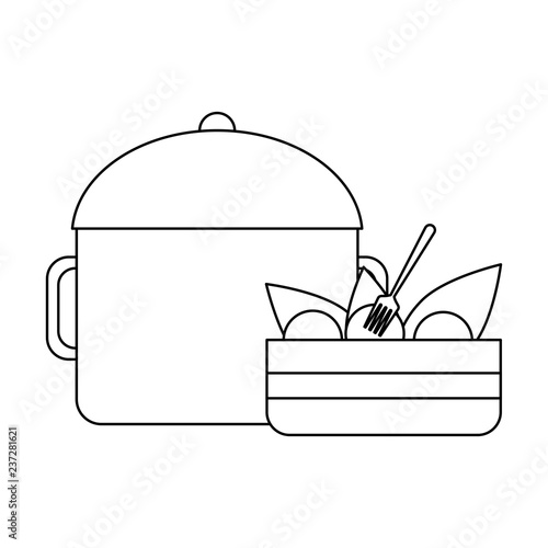 Delicious food concept black and white