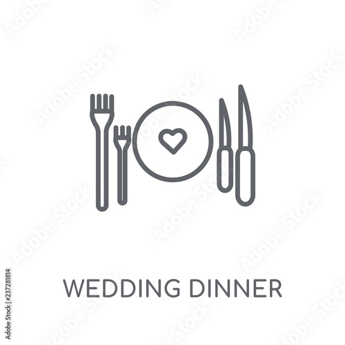 wedding Dinner linear icon. Modern outline wedding Dinner logo concept on white background from Birthday party and wedding collection