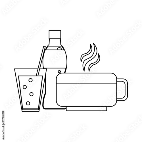 Delicious food concept black and white