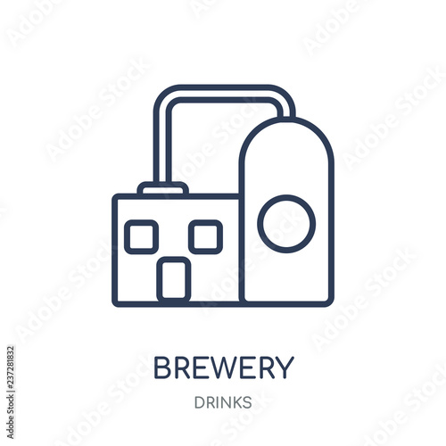 Brewery icon. Brewery linear symbol design from drinks collection.