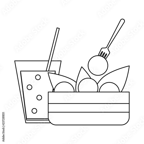 Delicious food concept black and white