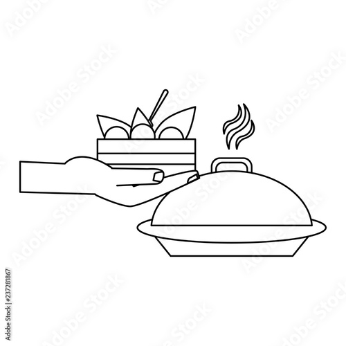 Delicious food concept black and white