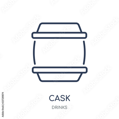Cask icon. Cask linear symbol design from drinks collection.