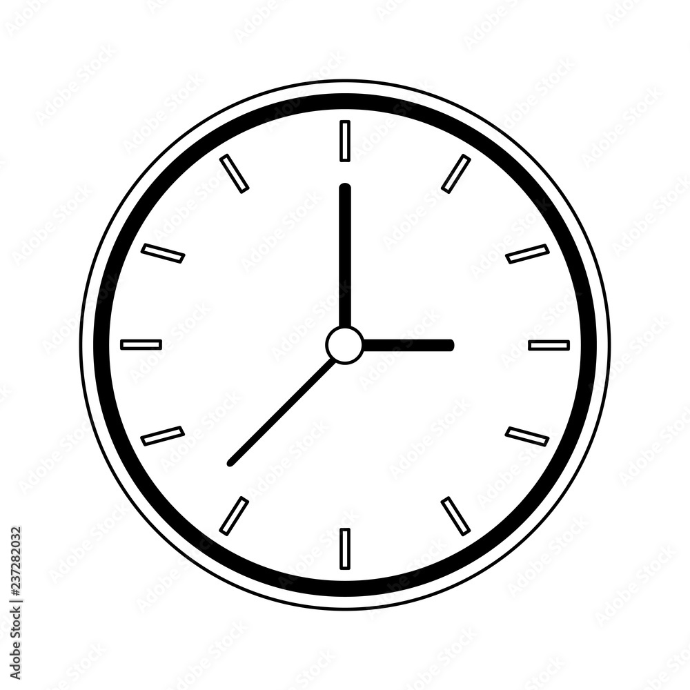 Clock round frame black and white Clock round frame black and white