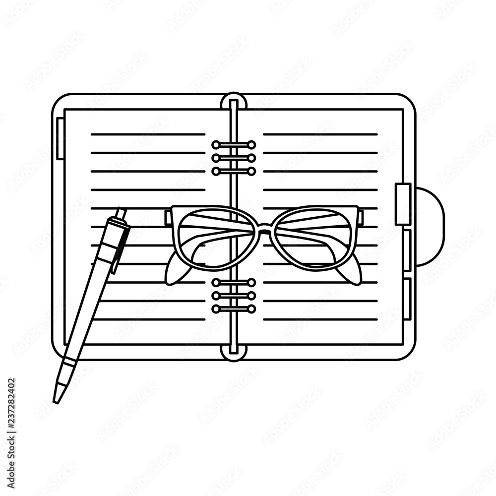 Business and office elements black and white Business and office elements black and white