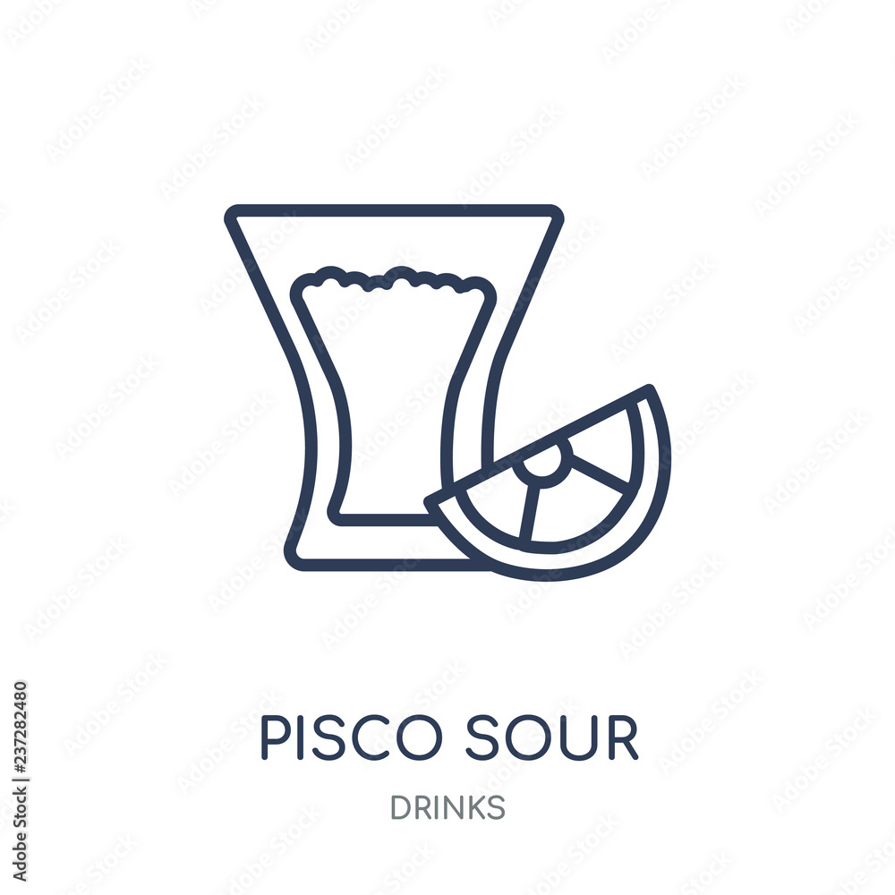 Pisco Sour icon. Pisco Sour linear symbol design from drinks collection.