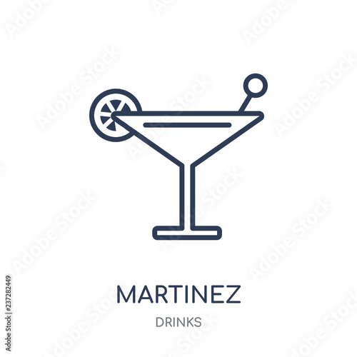 Martinez icon. Martinez linear symbol design from drinks collection.