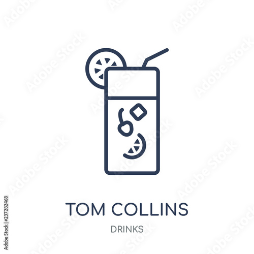 Tom Collins icon. Tom Collins linear symbol design from drinks collection.