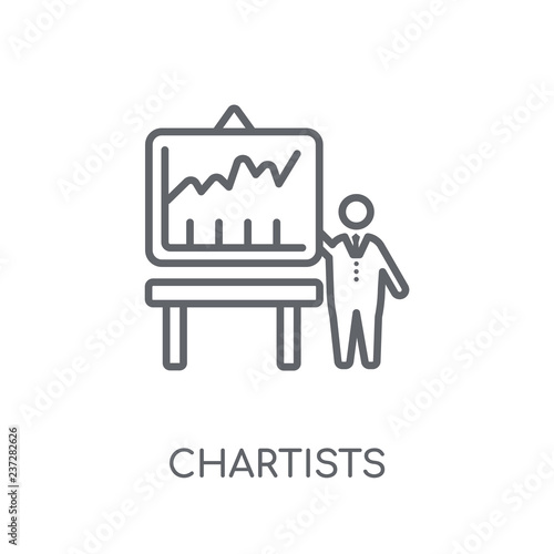 Chartists linear icon. Modern outline Chartists logo concept on white background from business collection photo