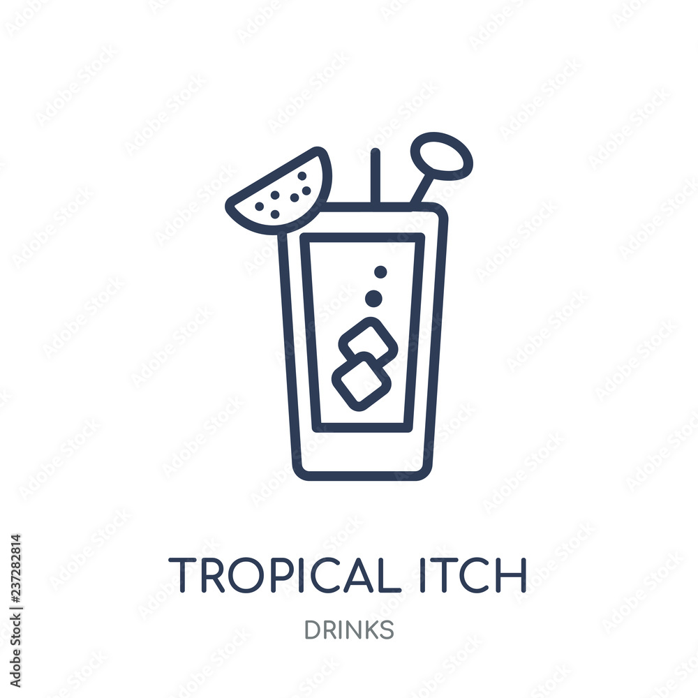 Tropical Itch icon. Tropical Itch linear symbol design from drinks collection. Tropical Itch icon. Tropical Itch linear symbol design from drinks collection.
