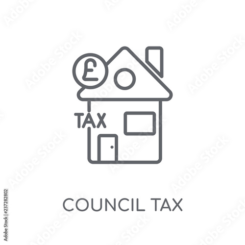Council tax linear icon. Modern outline Council tax logo concept on white background from business collection