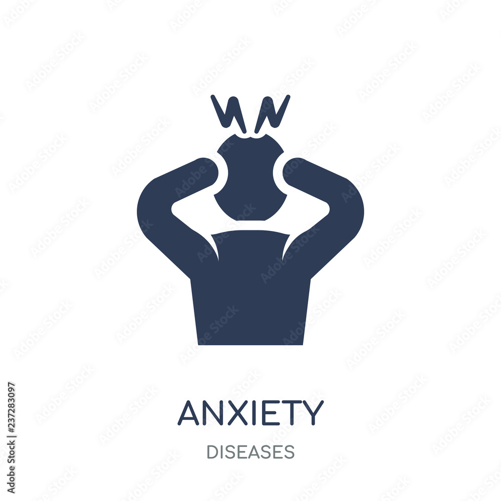 Anxiety icon. Anxiety filled symbol design from Diseases collection ...