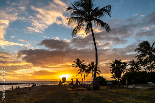 Poipu Beach at Sunset  Koloa  Kauai  Hawai i