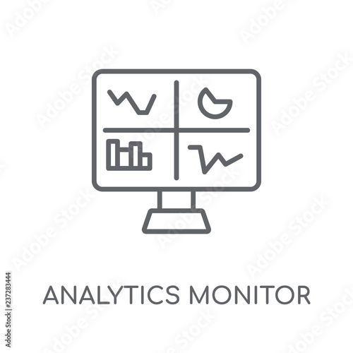 Analytics Monitor linear icon. Modern outline Analytics Monitor logo concept on white background from Business and analytics collection