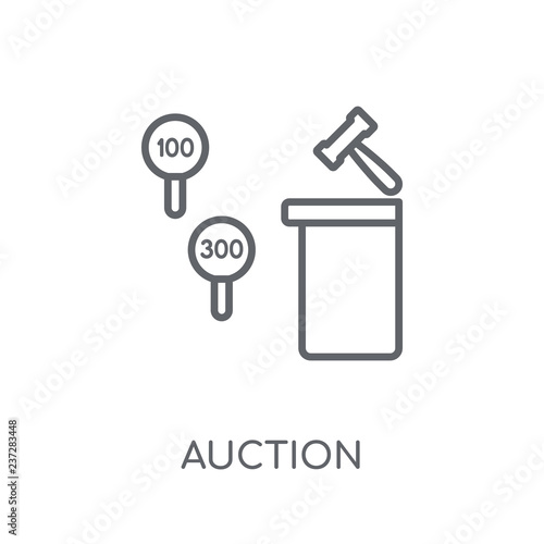 Auction linear icon. Modern outline Auction logo concept on white background from Business and analytics collection