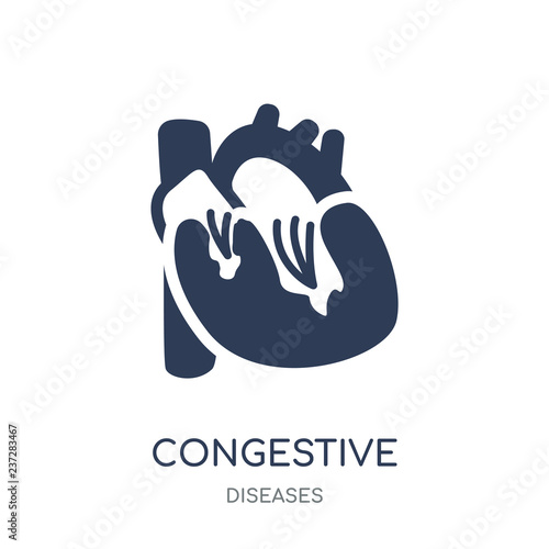 Congestive heart disease icon. Congestive heart disease filled symbol design from Diseases collection.