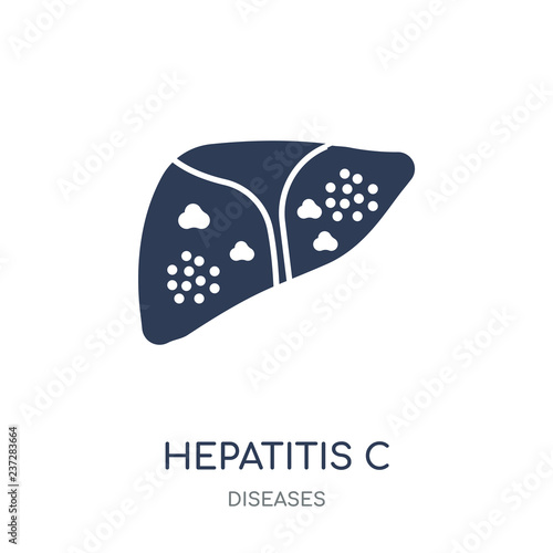 Hepatitis C icon. Hepatitis C filled symbol design from Diseases collection.