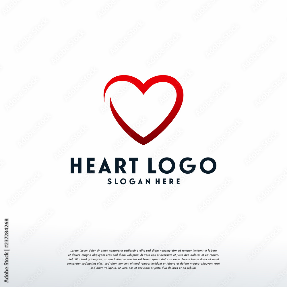 Simple Heart logo designs template, Love logo designs template, Logo symbol icon