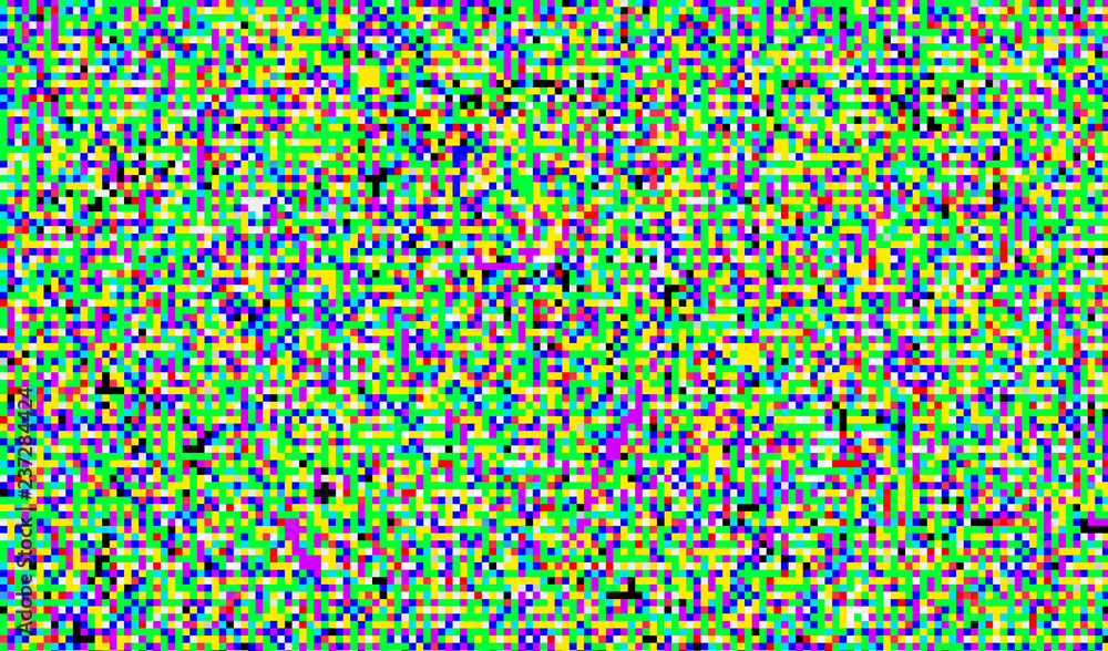 Color pixel noise. Test TV Screen Digital VHS Background. Error Computer  Video. Glitch Texture for Game. Abstract Damage. Stock Vector | Adobe Stock