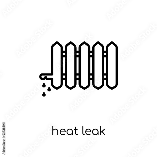 heat leak icon. Trendy modern flat linear vector heat leak icon on white background from thin line smart home collection