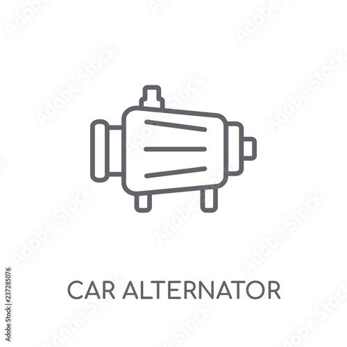 car alternator linear icon. Modern outline car alternator logo concept on white background from car parts collection