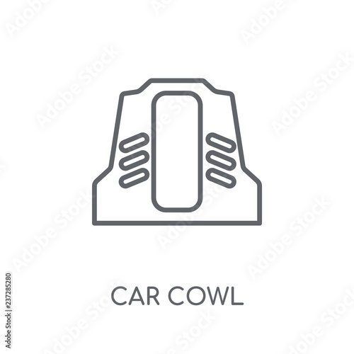 car cowl linear icon. Modern outline car cowl logo concept on white background from car parts collection