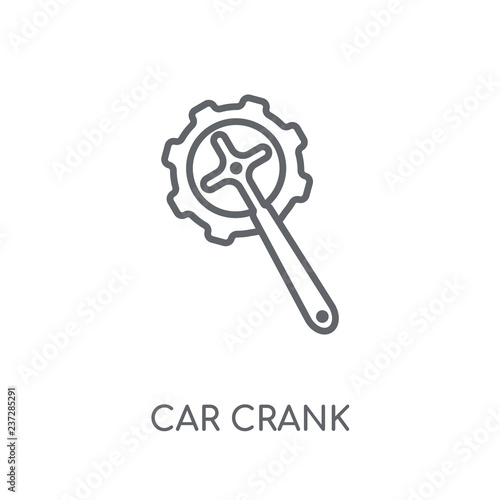 car crank linear icon. Modern outline car crank logo concept on white background from car parts collection