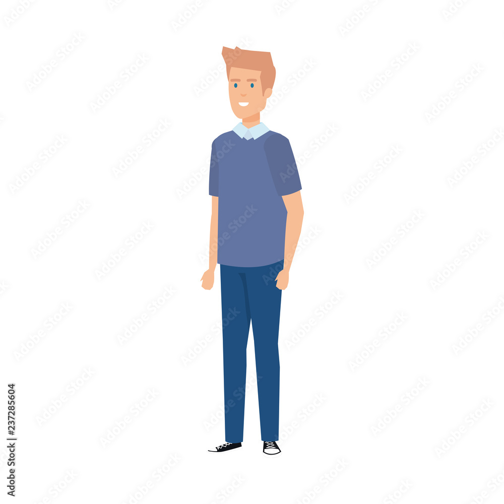 young and casual man character young and casual man character