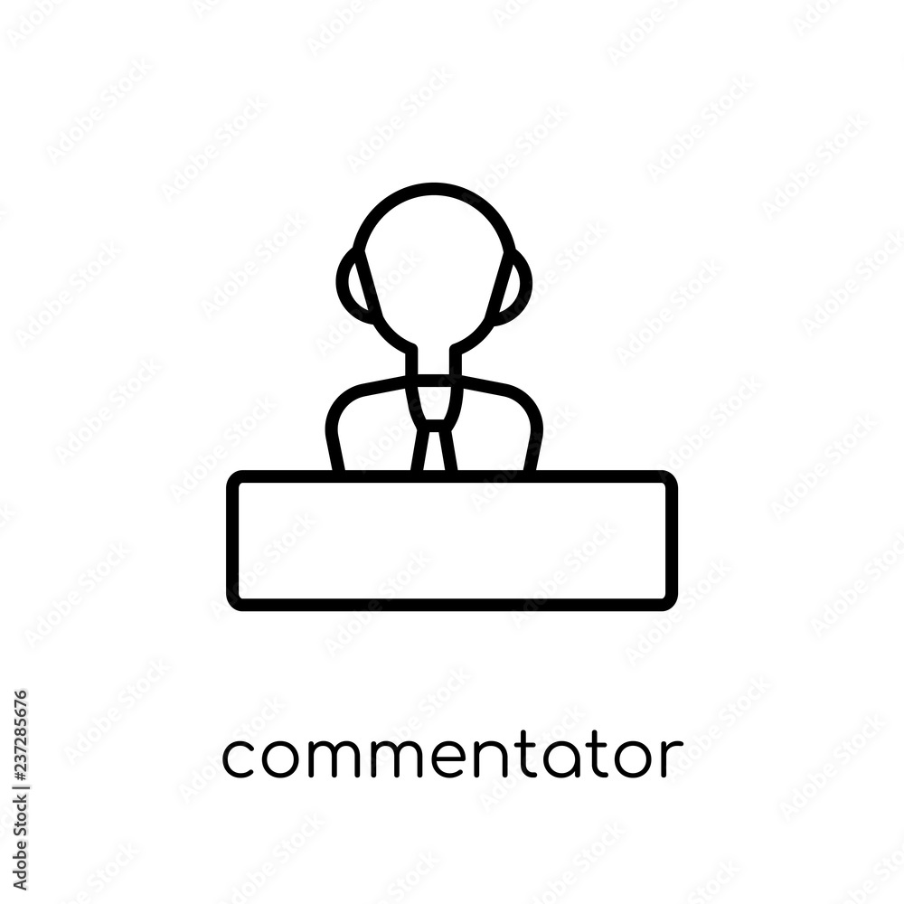 Commentator icon. Trendy modern flat linear vector Commentator icon on white background from thin line sport collection