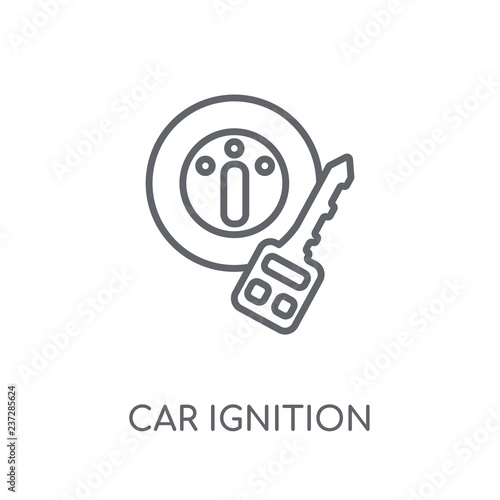 car ignition linear icon. Modern outline car ignition logo concept on white background from car parts collection