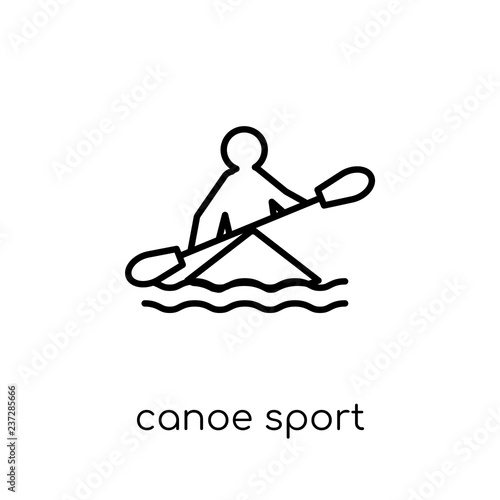 Canoe sport icon. Trendy modern flat linear vector Canoe sport icon on white background from thin line sport collection