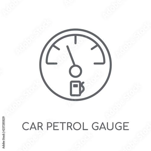 car petrol gauge linear icon. Modern outline car petrol gauge logo concept on white background from car parts collection