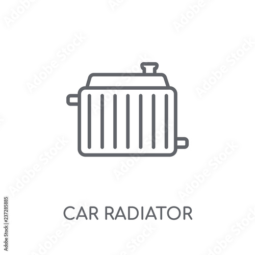 car radiator linear icon. Modern outline car radiator logo concept on white background from car parts collection
