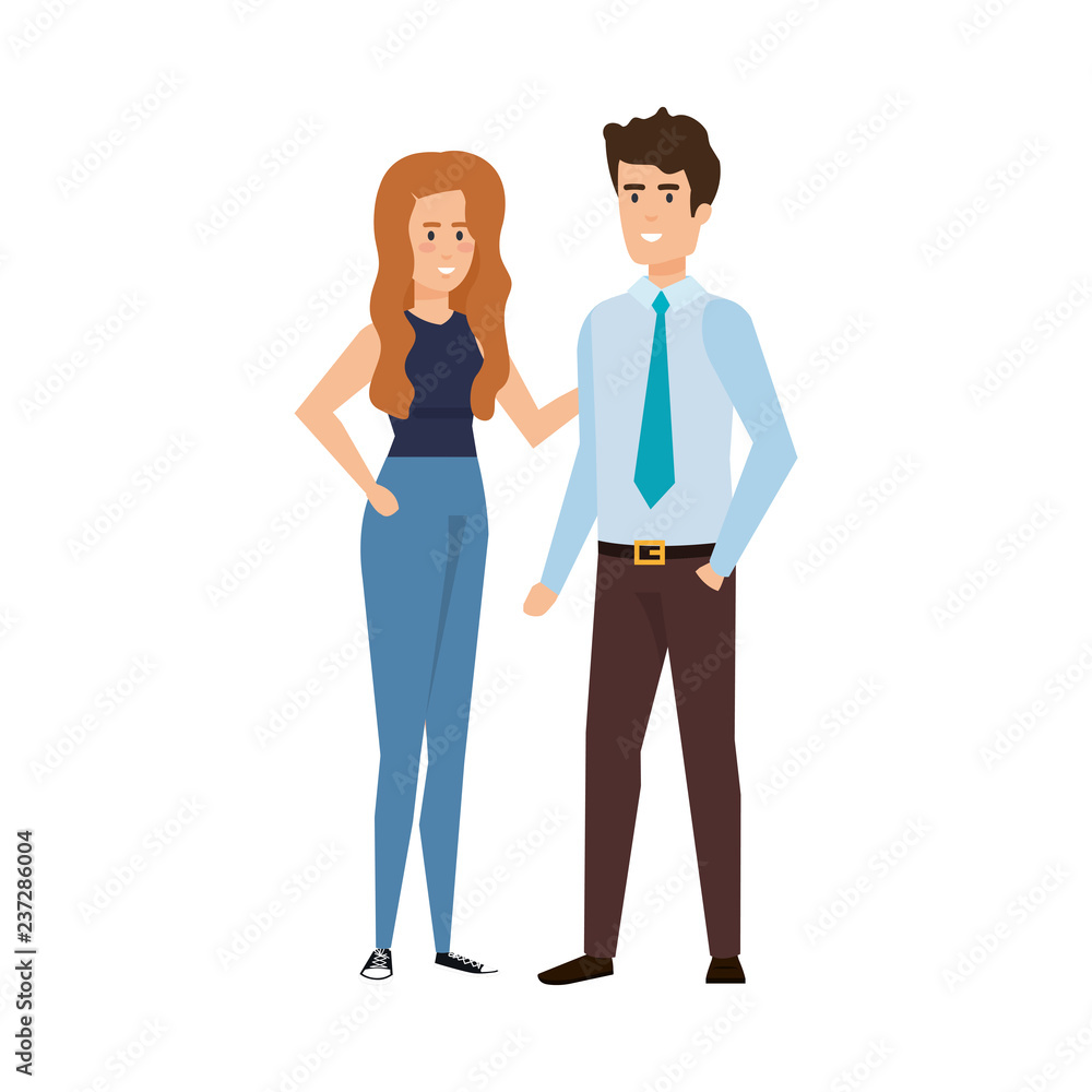 business couple avatars characters business couple avatars characters