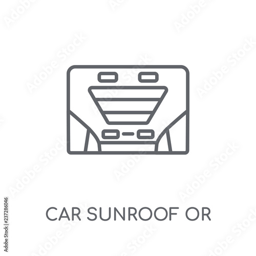 car sunroof or sunshine roof linear icon. Modern outline car sunroof or sunshine roof logo concept on white background from car parts collection