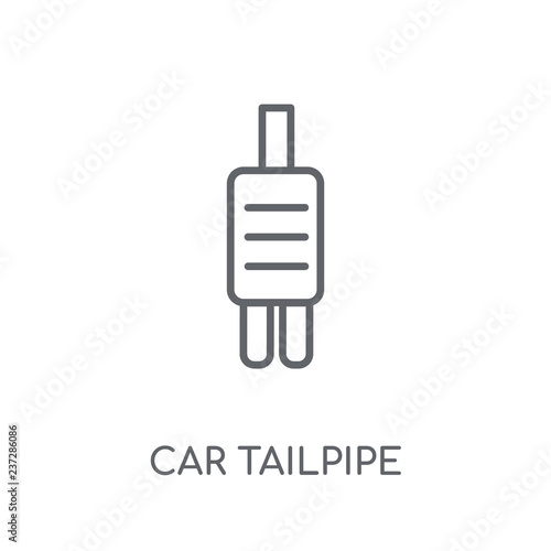 car tailpipe linear icon. Modern outline car tailpipe logo concept on white background from car parts collection