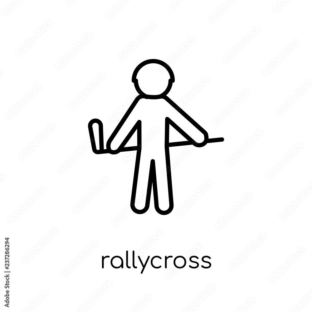 rallycross icon. Trendy modern flat linear vector rallycross icon on white background from thin line sport collection rallycross icon. Trendy modern flat linear vector rallycross icon on white background from thin line sport collection