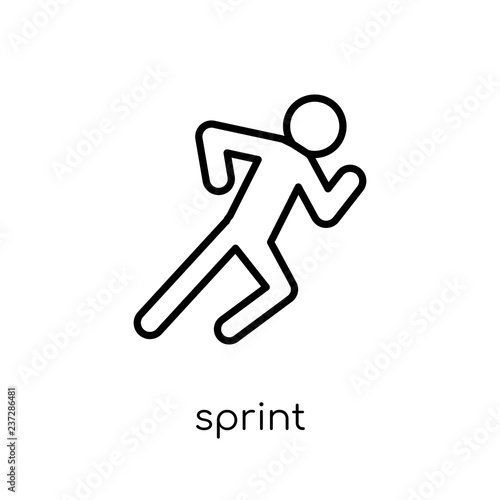 sprint icon. Trendy modern flat linear vector sprint icon on white background from thin line sport collection
