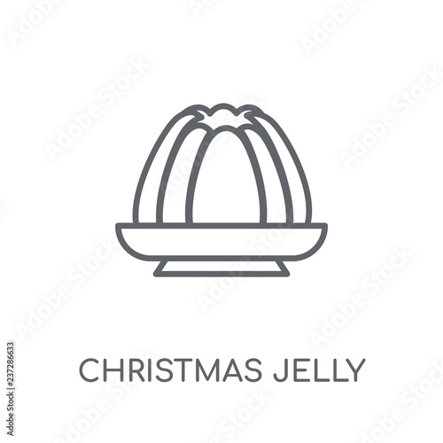 christmas jelly linear icon. Modern outline christmas jelly logo concept on white background from Christmas collection