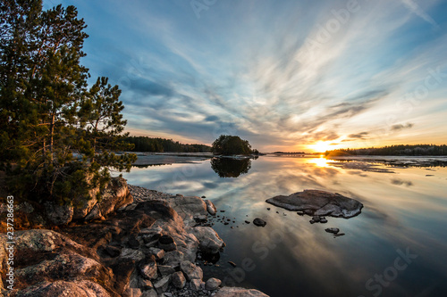 Sunset in Voyageurs National Park in Minnesota photo