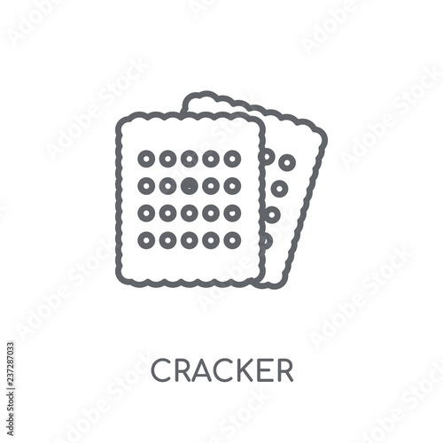Cracker linear icon. Modern outline Cracker logo concept on white background from Christmas collection
